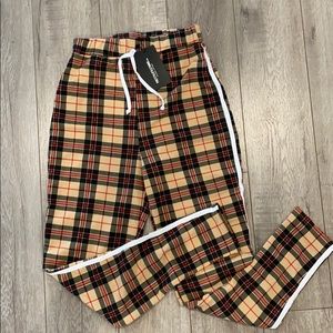 Pretty Little Thing.Plaid Tie Waist Detail Legging